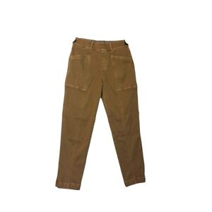 Spanx Pants Small Acorn Brown Stretch Twill Straight Leg Workwear Pull On